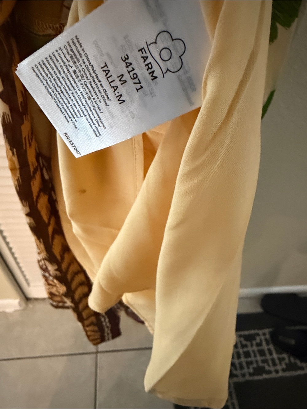 FARM Rio Foliage Sketch Sand Maxi Dress in Green & Cream new NWT size med - Picture 6 of 8